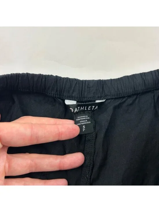 Athleta Black Linen Blend Paradise Wide Leg Lounge Pant S - Picture 4 of 7